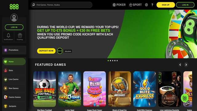 888Casino casino screenshot